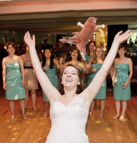 A New Twist on the Bridal Bouquet Toss