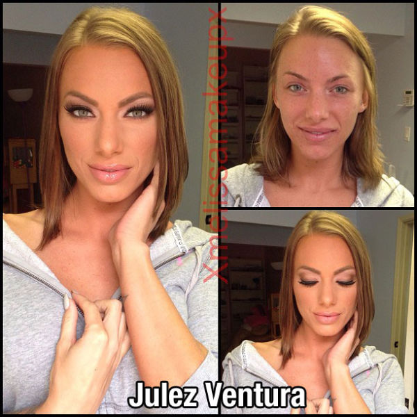 Porn Stars Pre and Post Their Makeup Makeovers