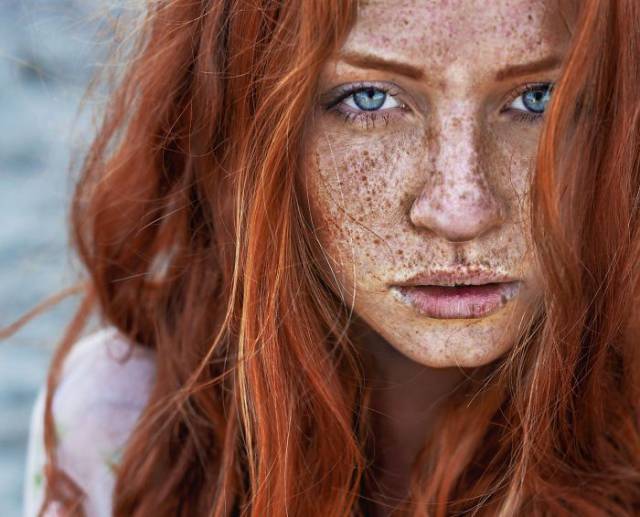 red hair with freckles Girl