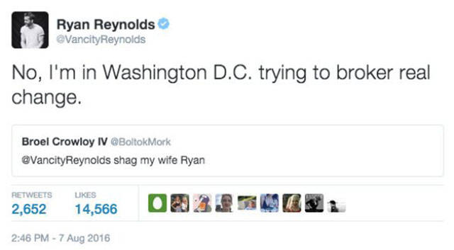 Ryan Reynolds Appears To Receive Quite A Lot Of Crazily Dirty Requests From Fans. He Is Ready For Them, Though