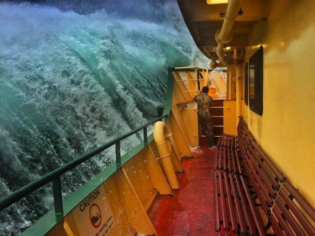 Sydney Ferry Caught In The Middle Of The Storm: Look From The Inside