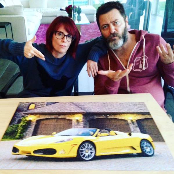 Nick Offerman And Megan Mullaly Show How To Be A Perfect Couple Using Only Puzzles