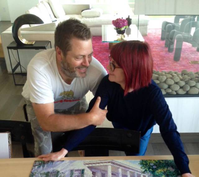 Nick Offerman And Megan Mullaly Show How To Be A Perfect Couple Using Only Puzzles