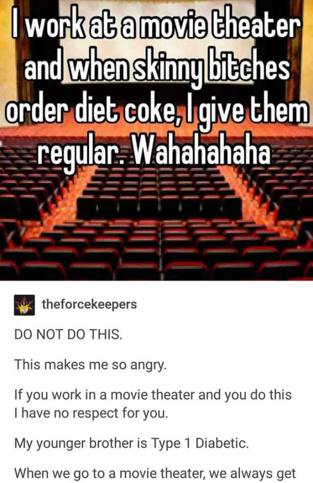 This Cinema Employee Gave A Regular Coke Instead Of Diet To A Diabetic And The Internet Considers Him Basically A Criminal Now