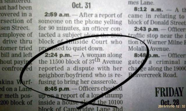 Police Blotter Is A Very Strange Place Indeed…