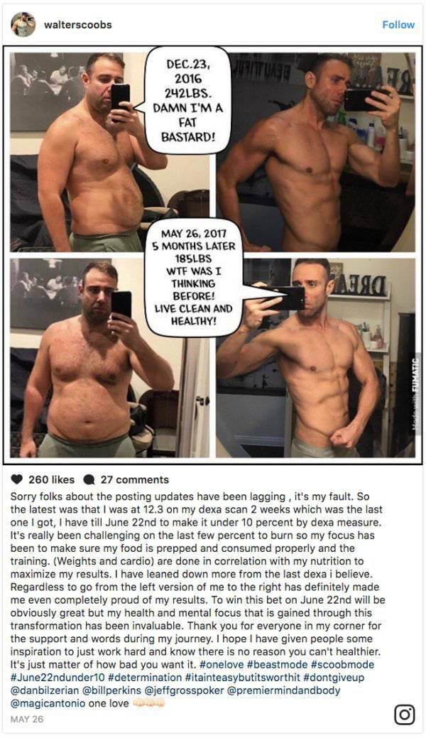 This Poker Player Has Earned Half A Million Dollars… By Losing Two Thirds Of His Fat In Half A Year!