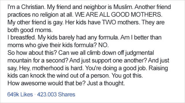 This Mom Has Perfectly Reminded Everyone To Mind Their Own Business When It Comes To Raising Children