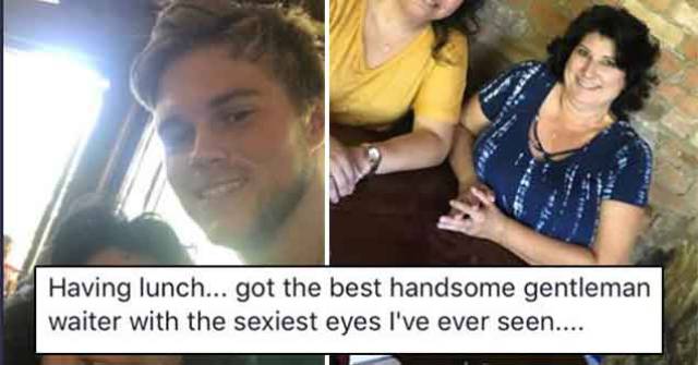 Internet Is Freaking Out Because Of What This Older Woman Wrote To Her Handsome Waiter On Facebook