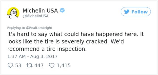 Fake Slashed Tire Exposed By The Twitter User