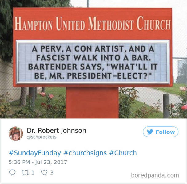 When Church Attracts The Congregation With Humourous Signs