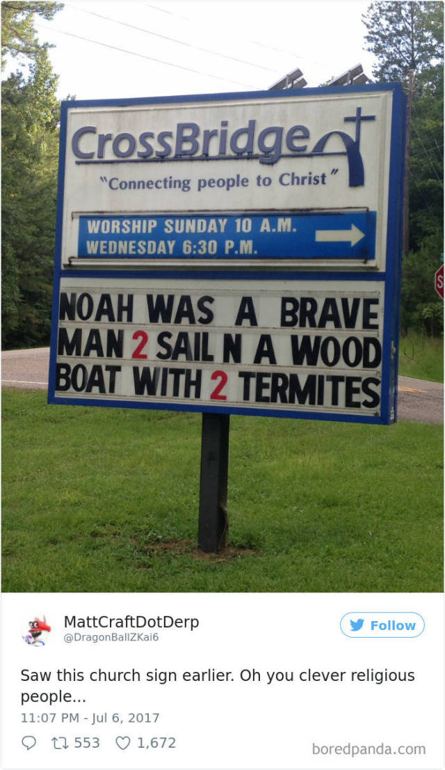 When Church Attracts The Congregation With Humourous Signs