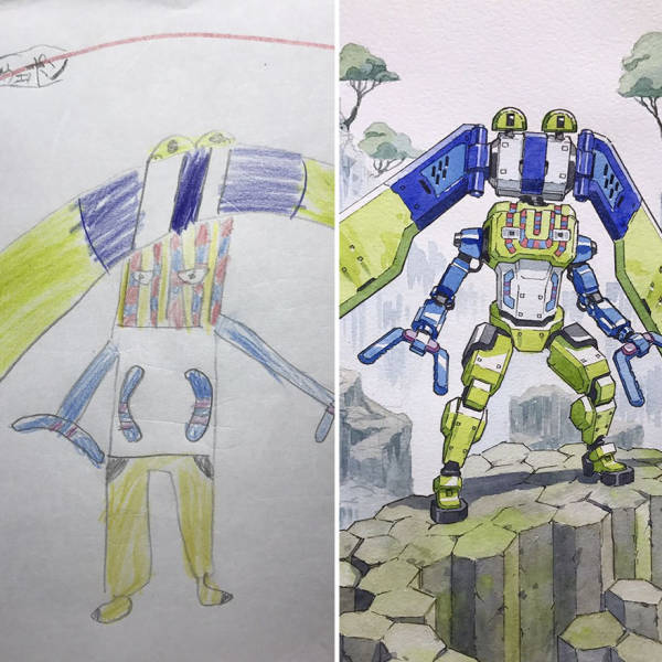 Dad Turns His Sons’ Drawings Reimagined Into Anime Characters