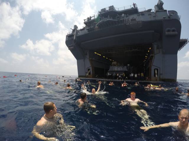 Marines Always Swim In The Best Of Places