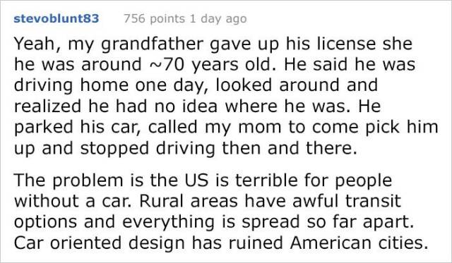 The Internet’s Response To A Question If Elder People Need Retesting Before Driving