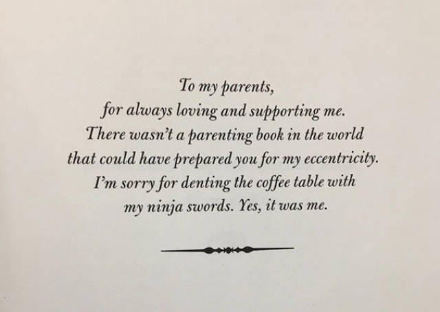 Not All Book Dedications Are Lame And Boring