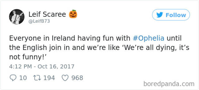 Hurricane Ophelia Is Nothing Against Irish Unbreakable Spirit