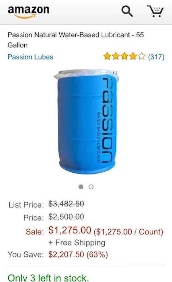 55 Gallons Of “Passion Lube” Have Deserved This Epic Amazon Review…