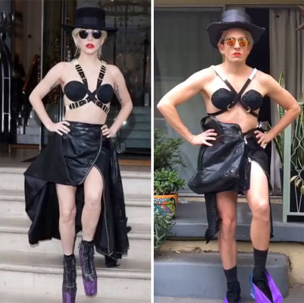 This Former “Buffy” Star Simply Nails Celebrity Outfits With Just The Stuff He Has At Home