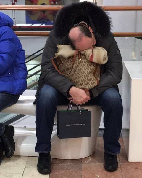 When You Have No Other Choice But To Go Shopping With Your Wife