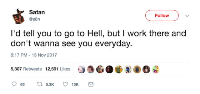 Satan Has A Damn Evil And Hilarious Twitter