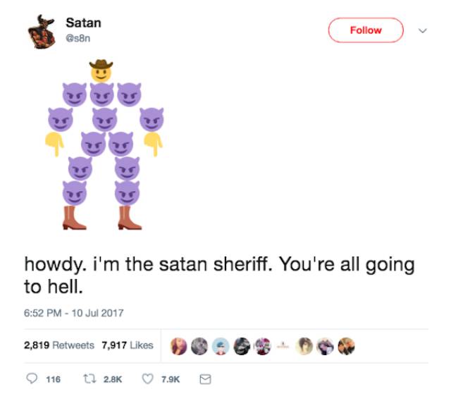 Satan Has A Damn Evil And Hilarious Twitter