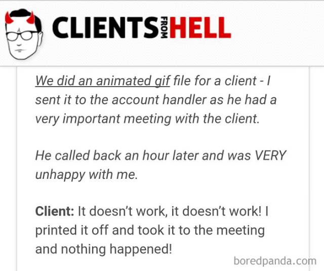 Sometimes Your Clients Are Straight Out Of Hell