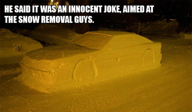 This Car Made Of Snow Was So Real That Police Even Ticketed It!