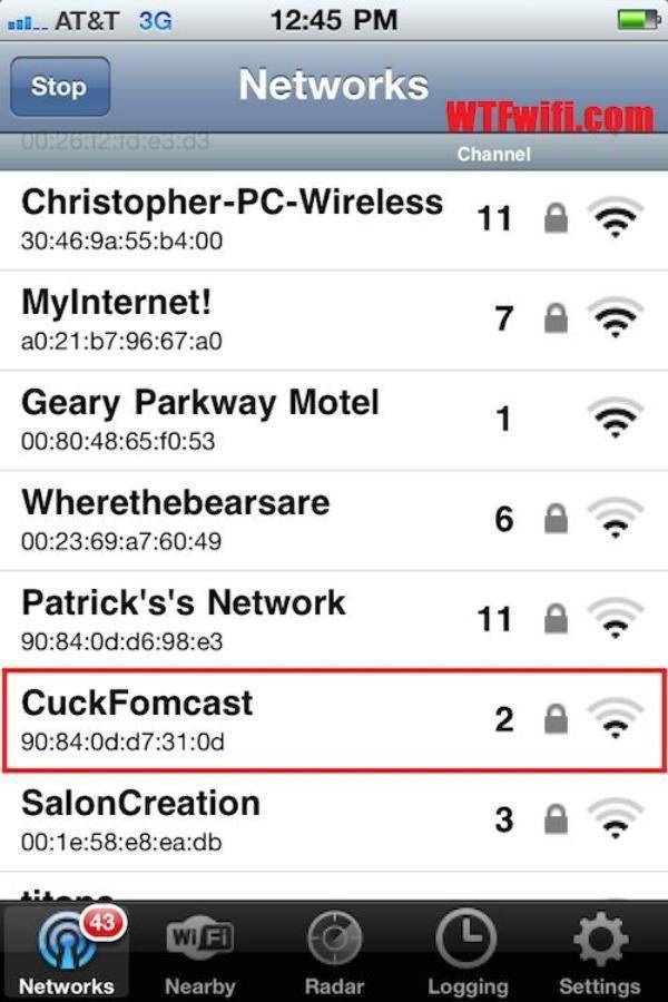 Even Wi-Fi Names Can Be Creative!