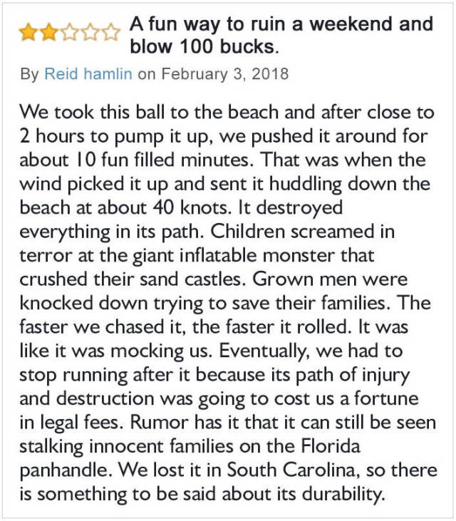 This Beach Ball Amazon Review Is More Epic Than A Hollywood Blockbuster