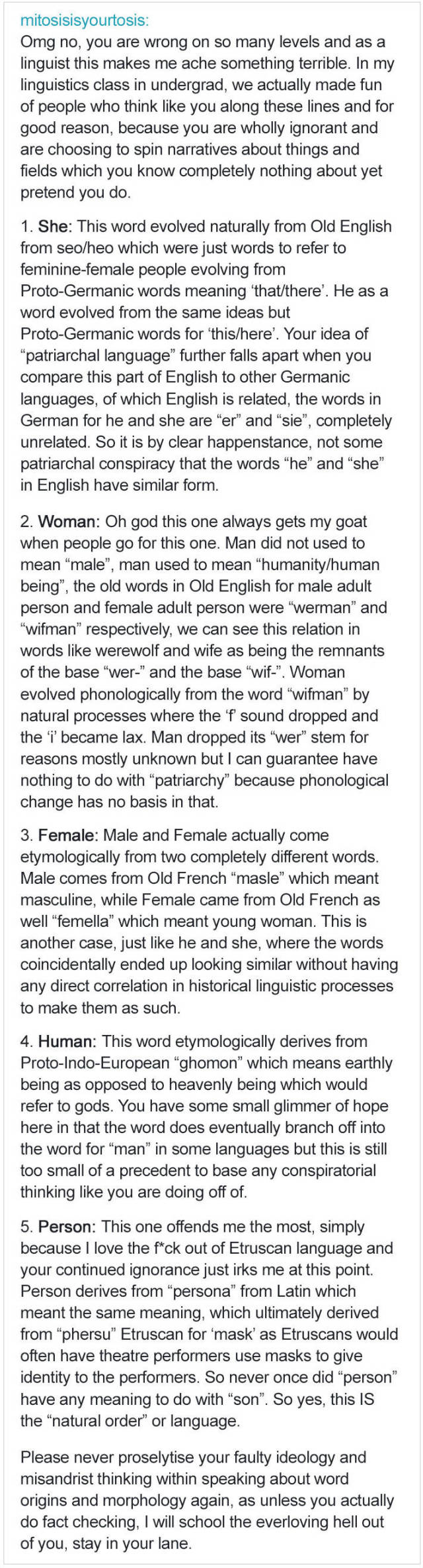 Woman Tried To Attack English Language For Being Sexist, Got Schooled By A Real Linguist