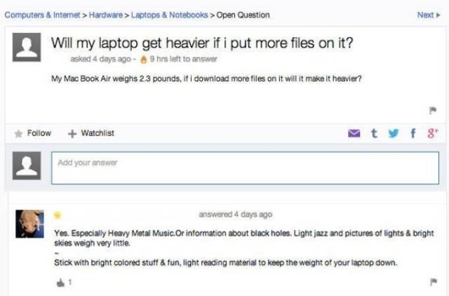 Yahoo Is Full Of Stupid Questions And Stupid Answers