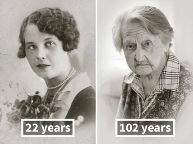 Photographer Showed How People Who Are Now Over 100 Years Old Changed Since Their Prime