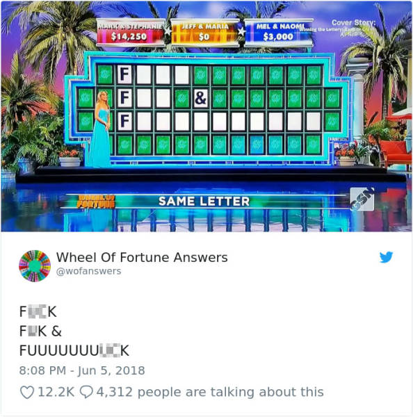 The Only Correct Answers To “Wheel Of Fortune” The Only Correct Answers To “Wheel Of Fortune”