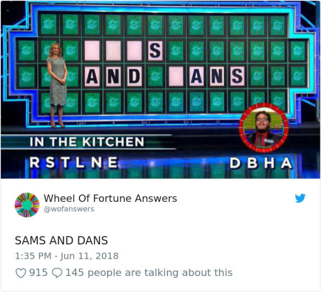The Only Correct Answers To “Wheel Of Fortune”