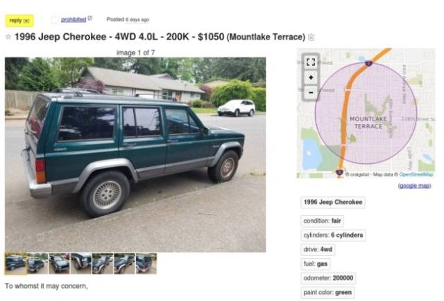 Guy Finds The Only Way To Sell His 96 Jeep ‘Range Rover’ Cherokee