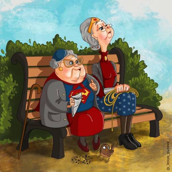 Russian Artist Imagines Superheroes In Their Old Age