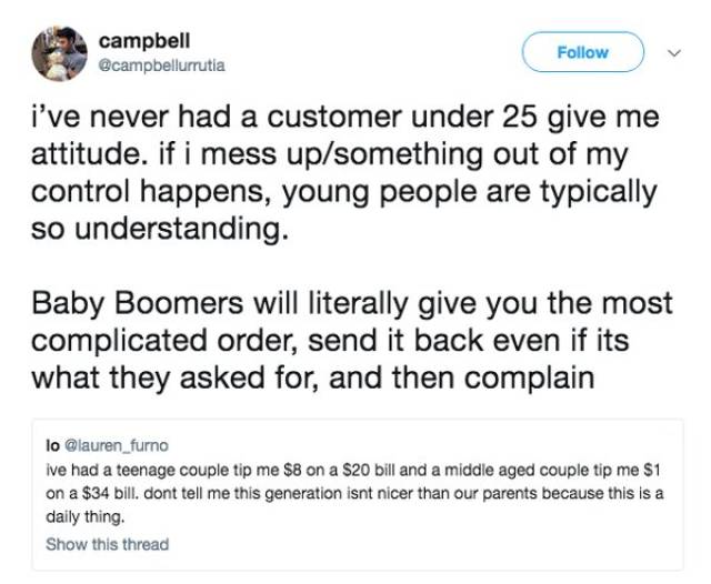 Millenials Still Hate Baby Boomers, Nothing Has Changed