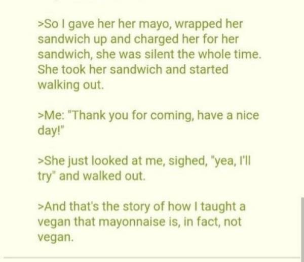 A Vegan’s World Was Ruined That Day