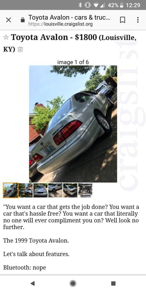 Toyota Avalon 1999 That Has THE Best Ad On Craigslist