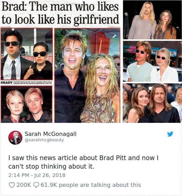 It’s Actually Shocking How Brad Pitt Changed With Every Woman He Has Been With