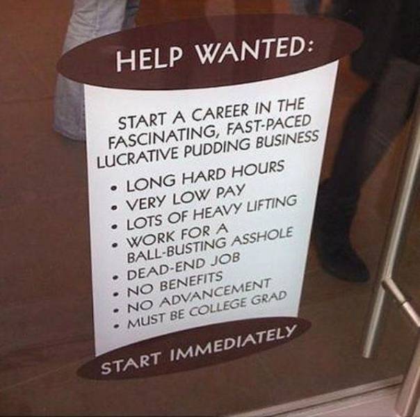 “Help” Is Really “Wanted” Here