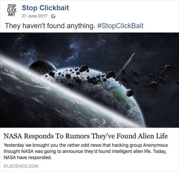 #StopClickbait Could Save You Tons Of Pointless Clicks!