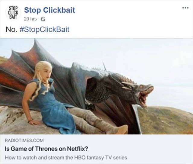 #StopClickbait Could Save You Tons Of Pointless Clicks!