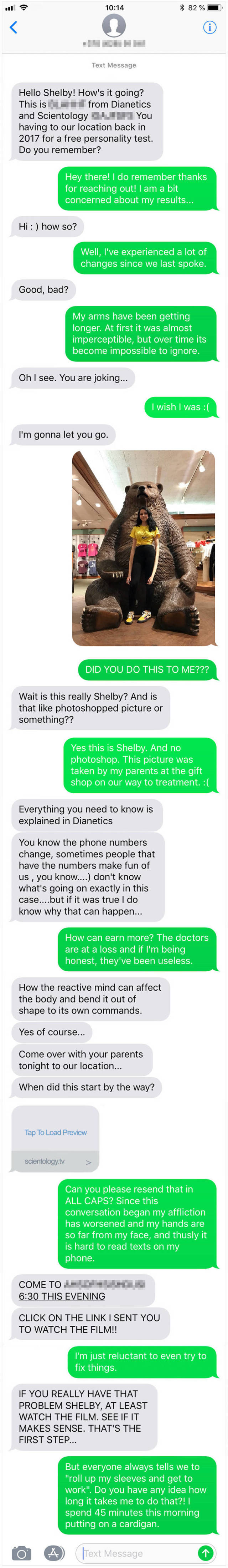 Scientologists Should Especially Fear Sending Wrong Number Texts