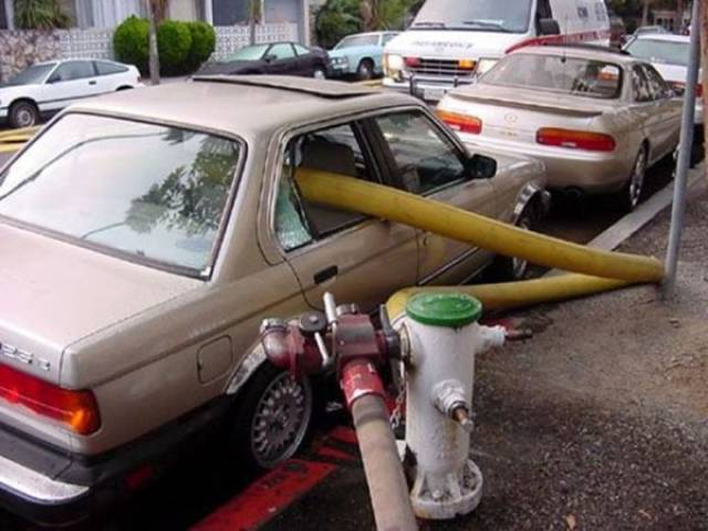 Parking In Front Of A Fire Hydrant Is A Very Bad Idea