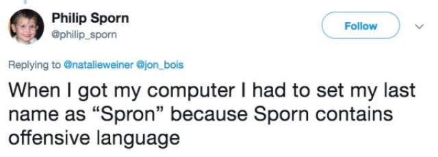 It’s Awkward When Your Own Name Is Rejected By A Website