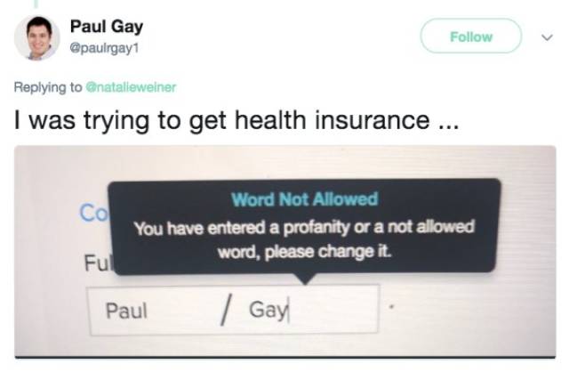 It’s Awkward When Your Own Name Is Rejected By A Website