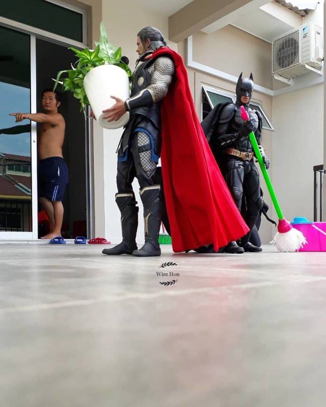 This Guy Is Really Having Fun With Superheroes!