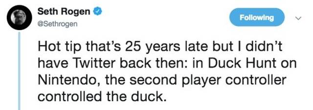 Seth Rogen Dishes Breaking News About “Duck Hunt”, Although 25 Years Late