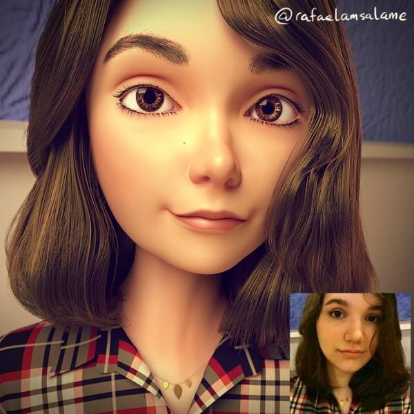 Artist Turns People Into 3D Pixar Characters Who Look Eerily Real